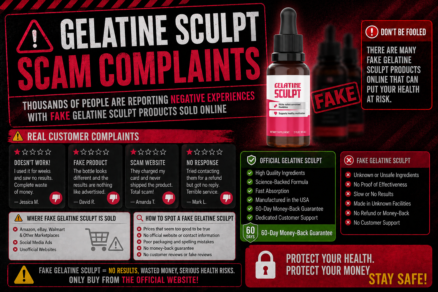 Gelatine Sculpt negative reviews complaints