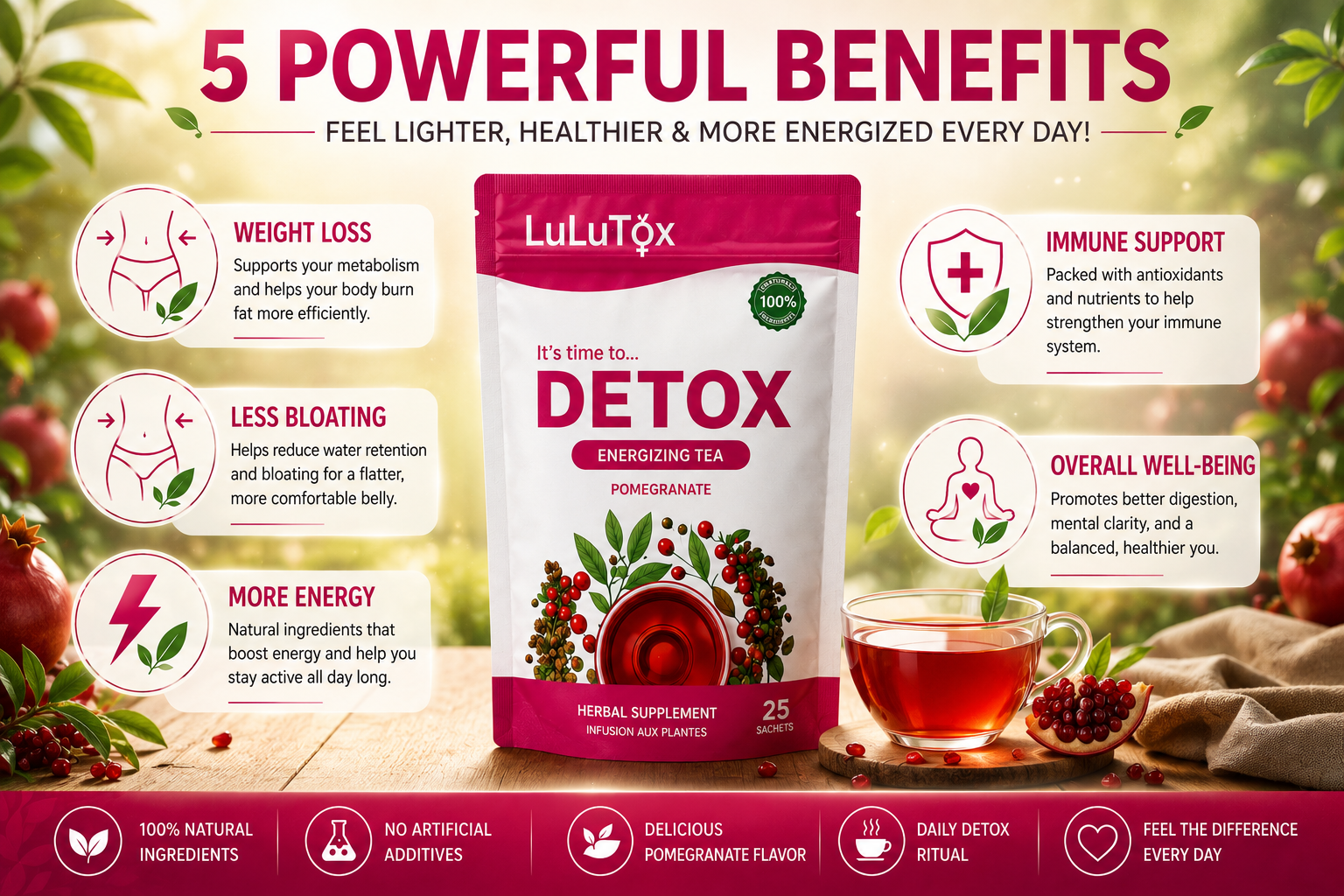 Lulutox Detox Tea key benefits